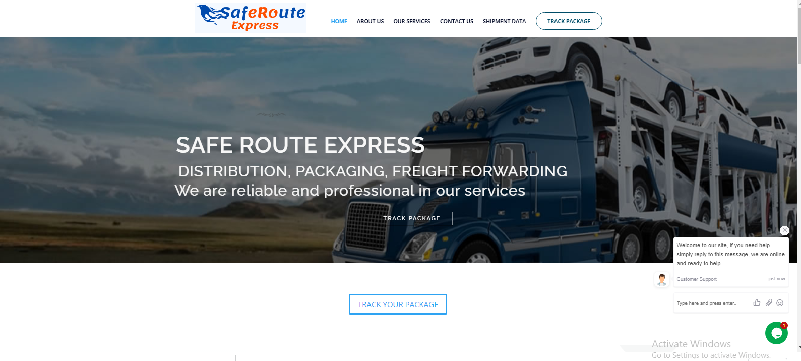 Safe route website screenshot